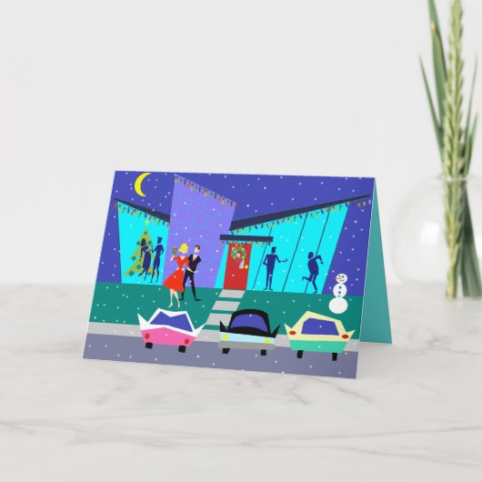 レトロホリデーカートゥーンクリスマスカード シーズンカード (正面)