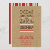 レトロホリデークッキースワップ交換招待状 招待状 (正面/裏面)