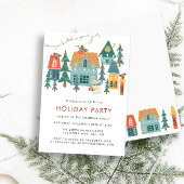 レトロホリデークリスマスパーティの招待状 招待状