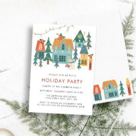 レトロホリデークリスマスパーティの招待状 招待状