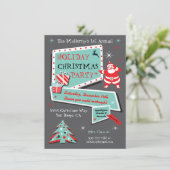 レトロホリデークリスマスパーティの招待状 招待状 (スタンド正面)