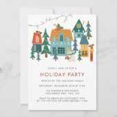 レトロホリデークリスマスパーティの招待状 招待状 (正面)