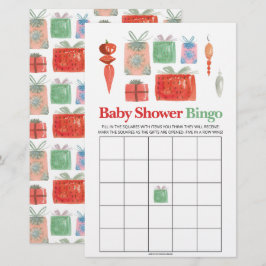 レトロホリデークリスマスベビーシャワービンゴゲーム