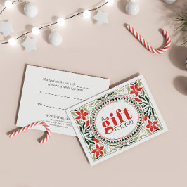 レトロホリデーグリーンレッドフラワーフレームクリスマス