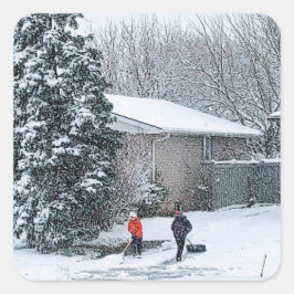 レトロホリデーシーン スクエアシール