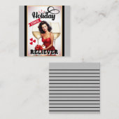 レトロホリデーストレスリリーバピンナップ ノートカード (正面/裏面)
