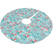 レトロホリデーツリースカート、ブラシ付きポリエステル ブラッシュドポリエステルツリースカート (アングル)