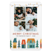 レトロホリデーハウスカード マグネット (縦)