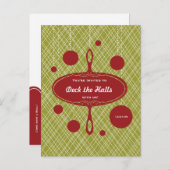 レトロホリデーパーティー招待状 インビテーションポストカード (正面/裏面)