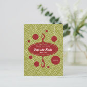 レトロホリデーパーティー招待状 インビテーションポストカード (スタンド正面)