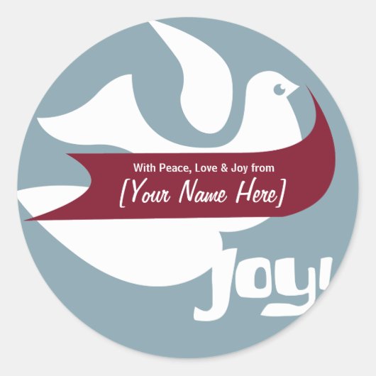 レトロホリデーピースラベル ラウンドシール (正面)