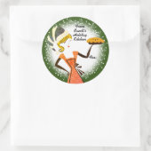 レトロホリデーベーキングパイパーソナライズされたクリスマス ラウンドシール (バッグ)