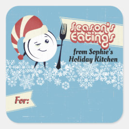 レトロホリデーベーキング料理クリスマストfrom Cla スクエアシール