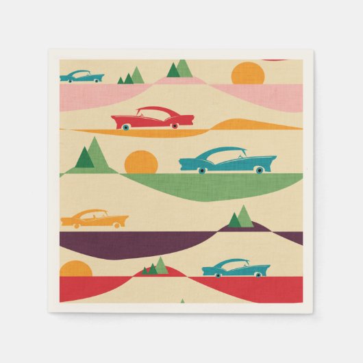 レトロホリデーベージュ スタンダードカクテルナプキン (正面)