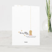 レトロホリデーボーブルグリーティングカード – ピンク サンキューカード (裏面)