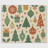 レトロホリデーミッドセンチュリーモダン ラッピングペーパー (フラット)