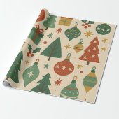 レトロホリデーミッドセンチュリーモダン ラッピングペーパー (アンロールド)
