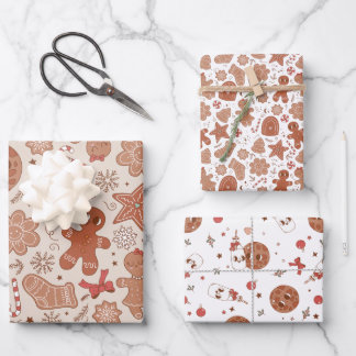 レトロホリデーミルク&クリスマスクッキー ラッピングペーパーシート