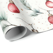 レトロホリデーライトズおもしろいかわいいモダンクリスマス ラッピングペーパー (ロールコーナー)