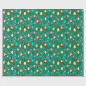 レトロホリデーライトズおもしろいかわいいモダンクリスマス ラッピングペーパー (フラット)