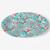 レトロホリデー紙プレート9" ペーパープレート (アングル)