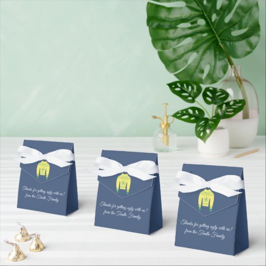 レトロホリデー醜いセータークリスマスパーティーの好意 フェイバーボックス (複数)