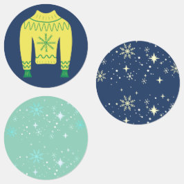 レトロホリデー醜いセータークリスマスパーティーシール ラベル