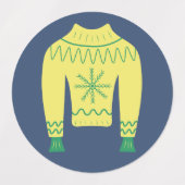 レトロホリデー醜いセータークリスマスパーティーシール ラベル (デザイン1)