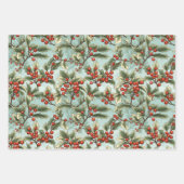 レトロホリークリスマス ラッピングペーパーシート (正面3)