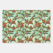 レトロホリークリスマス ラッピングペーパーシート (正面)