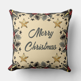 レトロホリーベリーアンドエバーグリーン装飾用クッション クッション