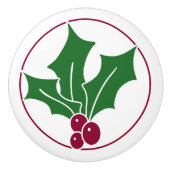 レトロホリーベリーIII、レッドトリム セラミックノブ (正面)