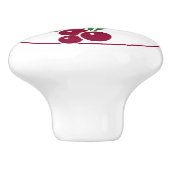 レトロホリーベリーIII、レッドトリム セラミックノブ (側面)