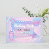 レトロホロディスコ誕生日 招待状 (スタンド正面)