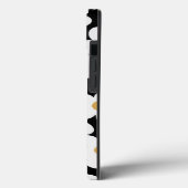 レトロホワイトイエロービッグデイジーフラワーズブラックデザイン Case-Mate iPhoneケース (裏面 / 左)