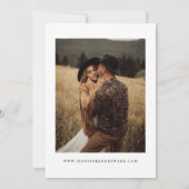 レトロホワイトウェディング日付を保存 セーブザデート (裏面)