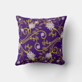 レトロホワイトデイジーとイエローフィリグリー クッション (裏面)