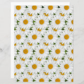 レトロホワイトデイジーサニーアートクラフト紙 (正面/裏面)