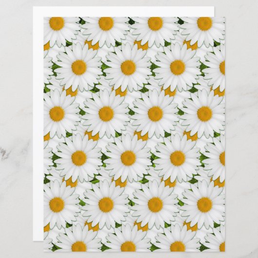 レトロホワイトデイジーサニーアートクラフト紙 (正面/裏面)