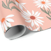 レトロホワイトデイジー ラッピングペーパー (ロールコーナー)
