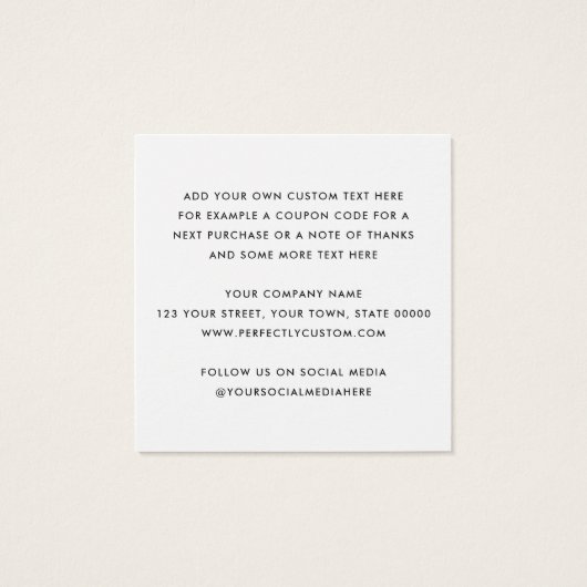 レトロホワイトビジネス感謝してい挿入カード (裏面)