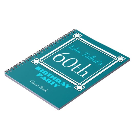 レトロホワイトフレーム60th誕生日ゲストブック ノートブック (左側)