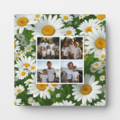 レトロホワイトフローラデイジーパーソナライズ4写真 フォトプラーク (正面)