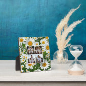 レトロホワイトフローラデイジーパーソナライズ4写真 フォトプラーク (インサイチュ)