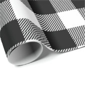 レトロホワイトブラッククリスマスニューイヤータータンチェックプレイド ラッピングペーパー (ロールコーナー)