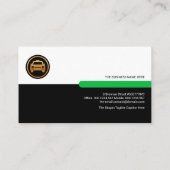 レトロホワイトブラックレイヤーグリーンタブタクシードライバー 名刺 (裏面)