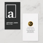 レトロホワイトボックスモシンプルノグラムレター 名刺 (正面/裏面)