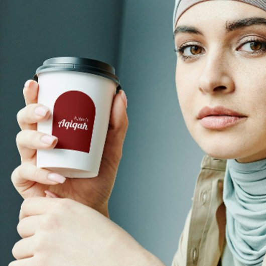 レトロホワイトレッド無地のカラーAqiqah赤ちゃんシャワー 紙コップ