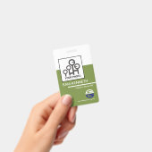 レトロホワイト·グリーン·コラム会社従業員ID バッジ (手持ち)