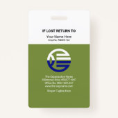 レトロホワイト·グリーン·コラム会社従業員ID バッジ (裏面)